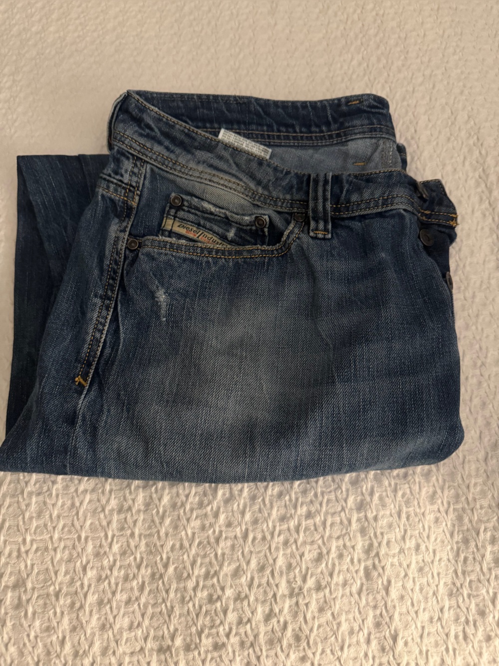 Diesel Men's Dark Blue Relaxed Jeans 34X32